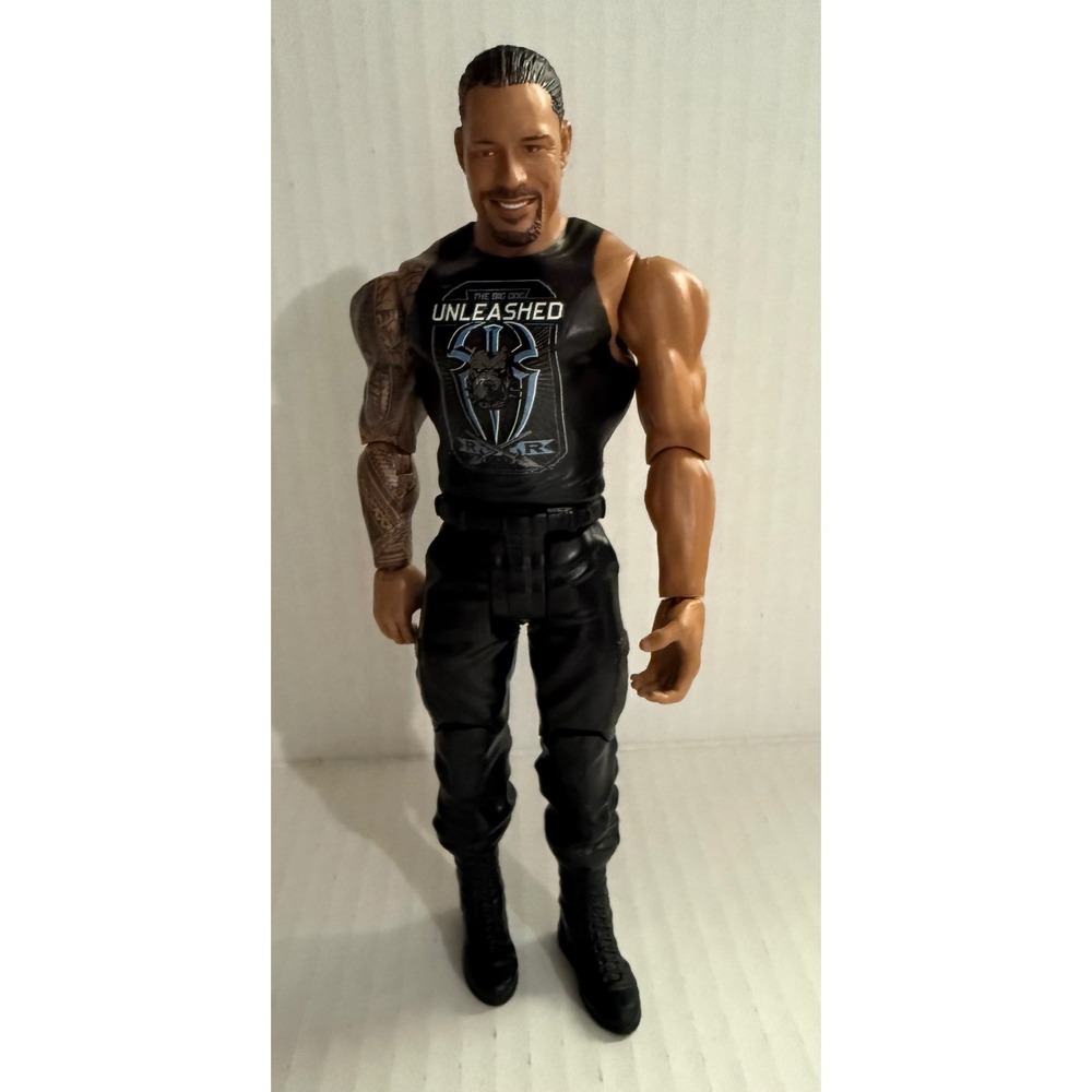 WWE Roman Reigns Action Figure Mattel 2017 Unleashed Black Tank Top GKT07 7 Inch